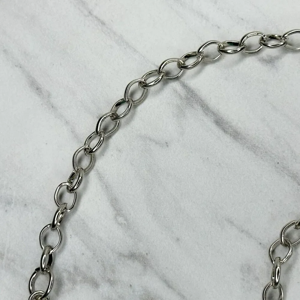 Y2K Rhinestone Flower Silver Chain Belt Extra Small/Small (XS/S) ✨
